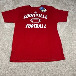 Adidas Mens Large Red Louisville Cardinals Nass Collage Football T-Shirt NWT
